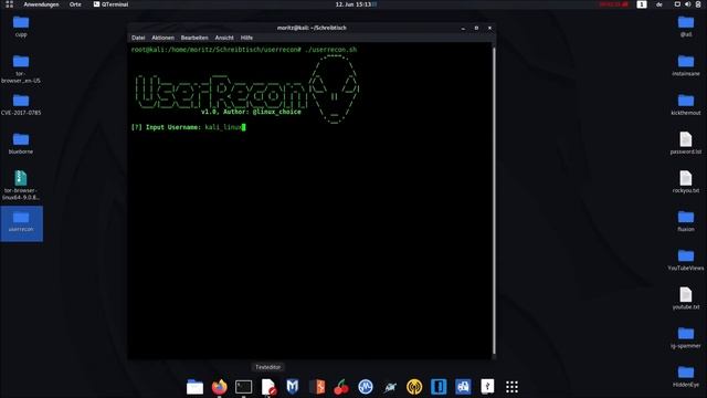 hunt down social media [kali linux]