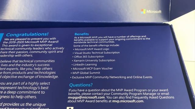 Microsoft MVP Award Unboxing