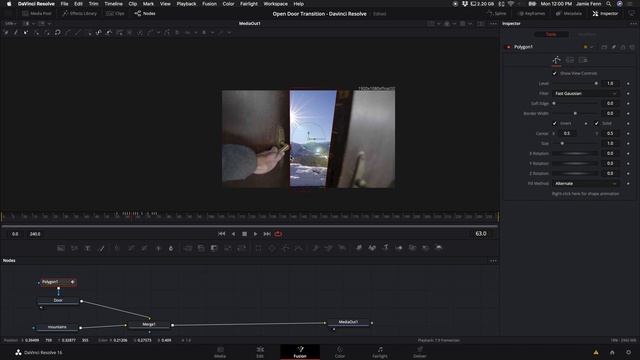 DOOR OPEN TRANSITION (the secret to masking transitions) - Davinci Resolve Fusion Tutorial