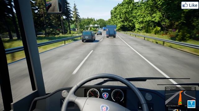 [G29,TrackIr5]FernBusSimulator, 펀버스시뮬레이터 스카니아 투어링 버스 프랑크푸르트 공항버스 운행해 봤습니다. {;103운행일지}[TV Do]