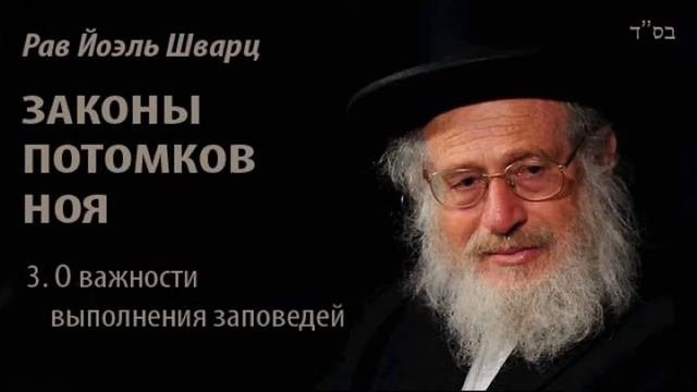 3. О ВАЖНОСТИ ВЫПОЛНЕНИЯ ЗАПОВЕДЕЙ  Рав Йоэль Шварц