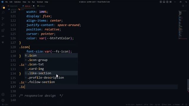 Creative animated profile card using HTML , CSS & JS