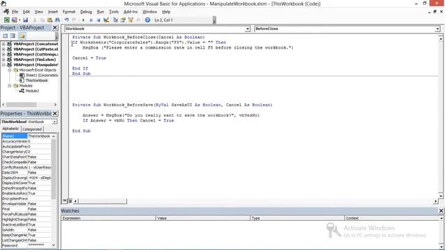 ms-office-excel in Telugu-Raising event procedures when open close or save a file-Lesson-92