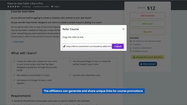 Academy LMS - Affiliate Addon