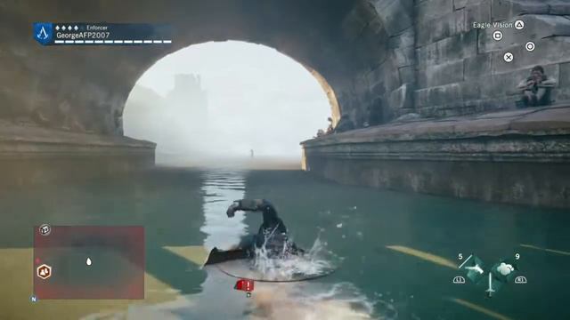 Assassin's Creed unity man walkin on water glitch