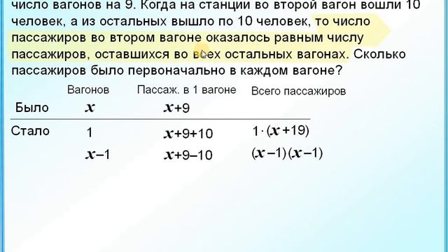 ОГЭ Задание 22 Решение задачи с помощью квадратного уравнения