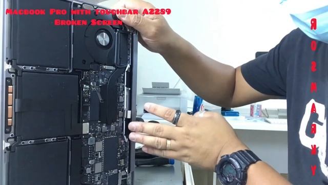 Macbook Pro With Touchbar A2289 Broken Screen - Display Panel Assembly Replacement Step By Step.