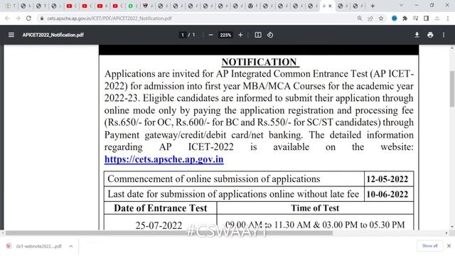 AP ICET 2022 ONLINE APPLICATION START DATE | AP ICET 2022