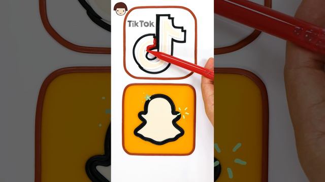 Social Media Apps Jelly Painting, Tiktok, SnapChat   Creative brand logo art Ideas #Satisfying