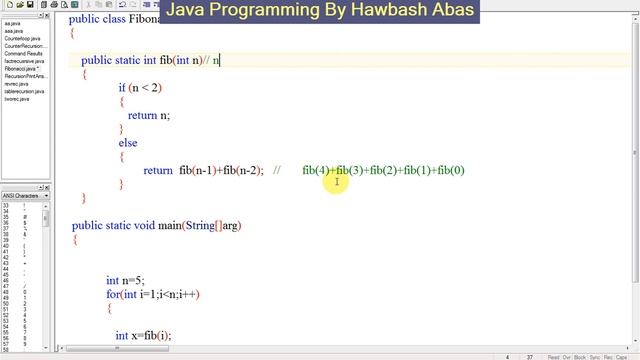 Fibonacci Number by Recursion in java (Kurdish Datastructure in java) by Hawbash..... Part 39