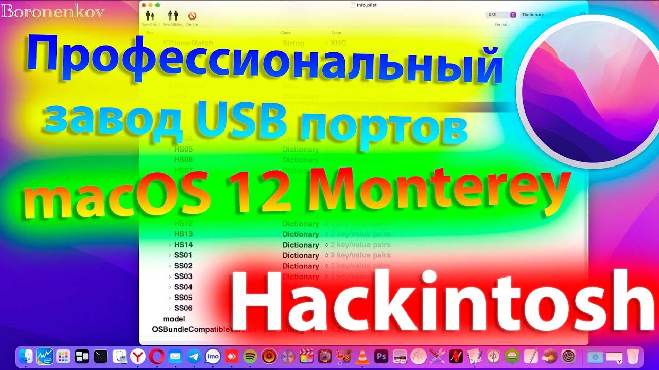 ПРОФЕССИОНАЛЬНЫЙ ЗАВОД USB ПОРТОВ В MACOS 12 MONTEREY!!! HACKINTOSH - ALEXEY BORONENKOV