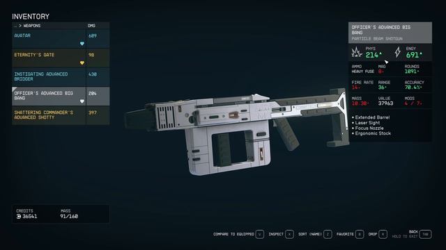Starfield Advanced Shotty (Bloodied, Anti Armor, Faster Fire Rate) - Weapon Test
