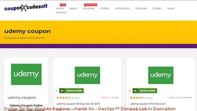 Docker for the Absolute Beginner - Hands On - DevOps coupon - udemy discount