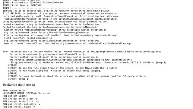 kurento-media-server + spring boot + docker crashes appserver