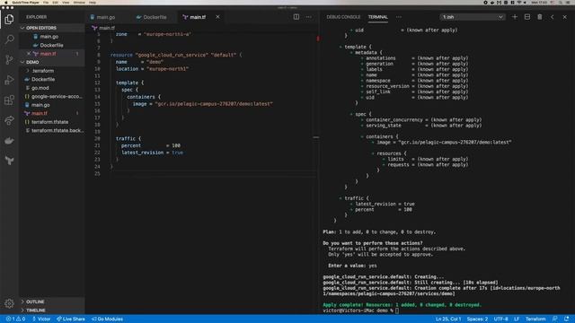 Terraform demo: webapp in Google Cloud Run