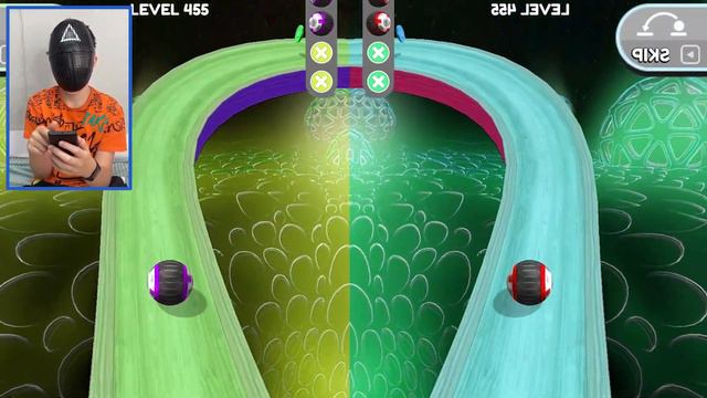 Going Balls Mirror Level 455 - SpeedRun Gameplay | Color Race #6