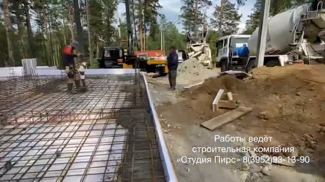 Монтаж свайно-плитного фундамента ч.2