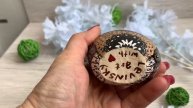 Сова сувенир ручная роспись камня