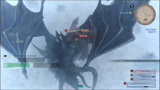FINAL FANTASY XV|TIMED QUEST #3: Dread Behemoth Level 140 Defeated Under 4mins Report Card Triple A