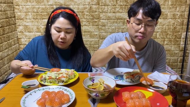 Мукбанг/Муж кореец приготовил роллы🤤/Когда и как появился мукбанг/