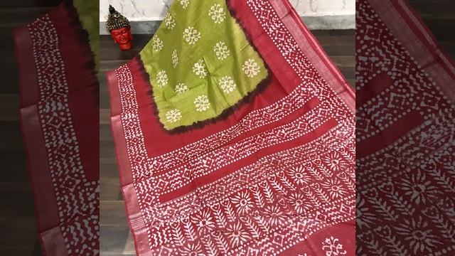 HIGH QULITY BATIC PRINT COTTON SAREES PURE LINEN BATIC PRINT SAREE WITH PRICE