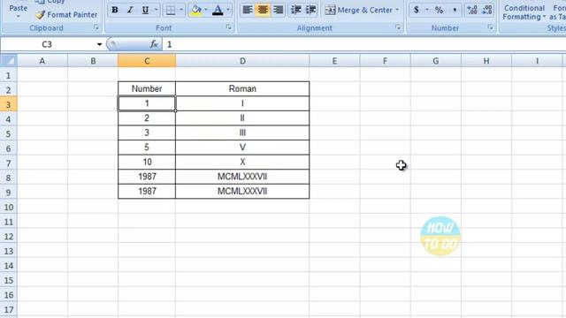 How To Use Roman Function in Excel
