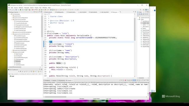 Learn Java Spring by sample - Complete app walkthrough - Course Tracking System