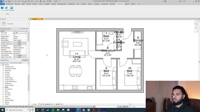 CREATE AUTOMATIC FLOORS PLANS INSTANTLY using A.I ! Revit 2023 - Planfinder plugin