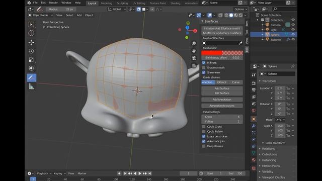 Fast Retopology in blender  Convert Grease Pencil to mesh in Blender 2.8
