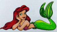 The Little Mermaid Ariel Disney How to draw ?Coloring Book? Раскраска Русалочка Ариель ?Дисней?