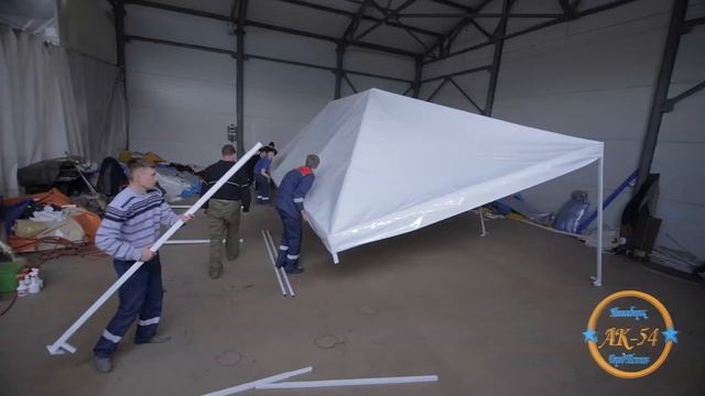 Изготовление шатра с мягкими окнами, 6х4 метра