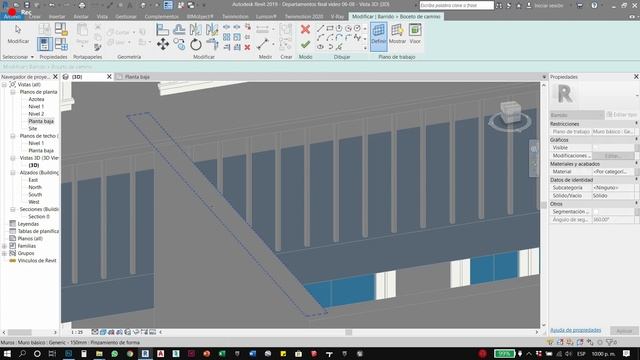 Tutorial práctico Revit 2019 "Departamentos 3 Niveles" Parte 06-08 Renderizado básico(Parte 1-2)