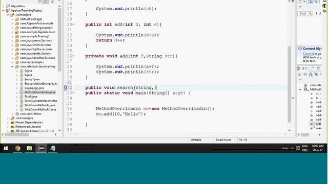 Tutorial 8 : Method Overloading in JAVA and Usage of Xpath in Selenium