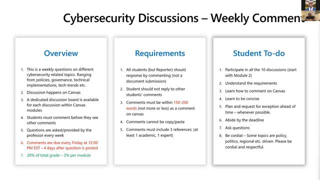 Module 1 - IT 727: Cybersecurity Governance, Risk and Compliance Class Kick-Off/Intro