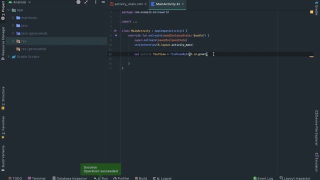 Access UI elements in Android studio