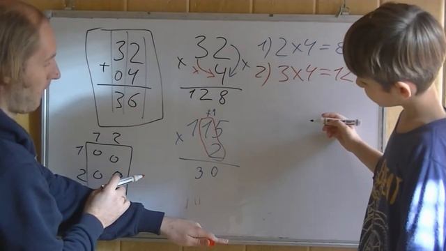 Умножение в столбик ч2 Переход через разряд. Живое занятие!