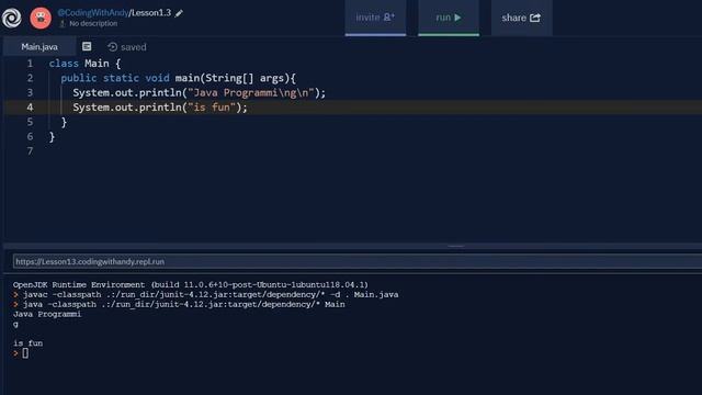 Lesson 1-3: Escape Sequences (Introductory Java Programming for AP Computer Science A)