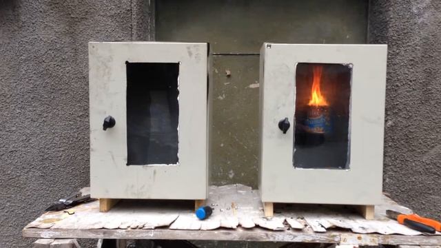 2 электрических шкафа объемом 25 литров  Модельныи очаг возгорания   высокооктановыи бензин  Демо