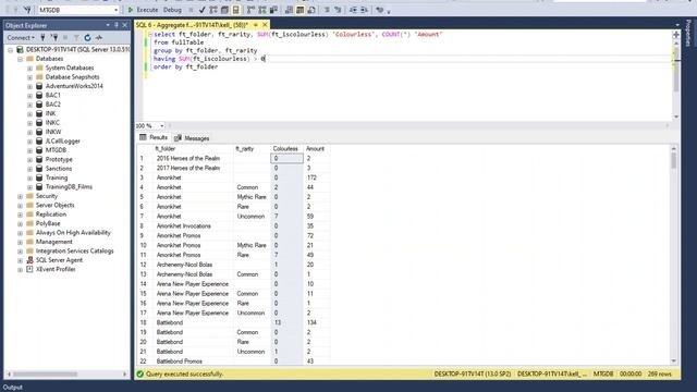 MS SQL tutorial on working with aggregate functions.