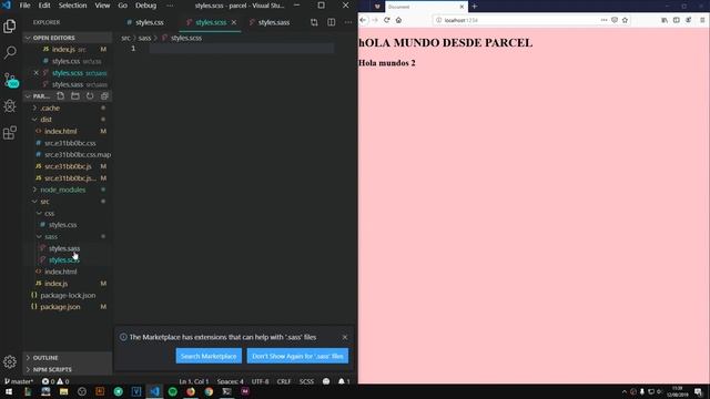 Parcel: 2-. CSS y SASS