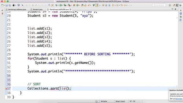 Day-10 #Sort an #ArrayList of User Define DataType using #Collections in #Java