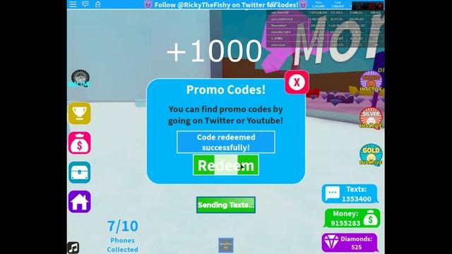 КОДЫ В СИМУЛЯТОРЕ СООБЩЕНИЙ l ROBLOX