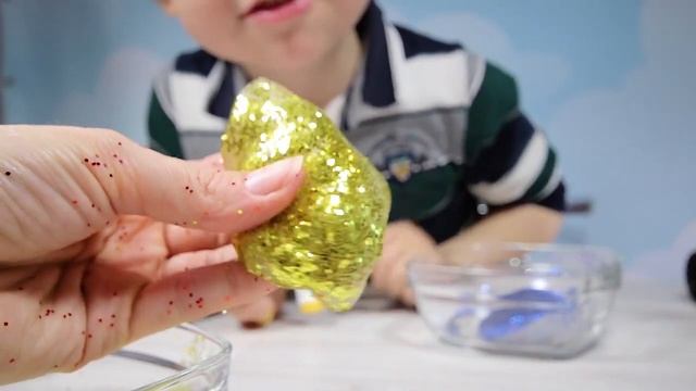 Как сделать Лизуны Флаффи Слайм с Блестками из клея, своими руками? Diy slime видео для детей