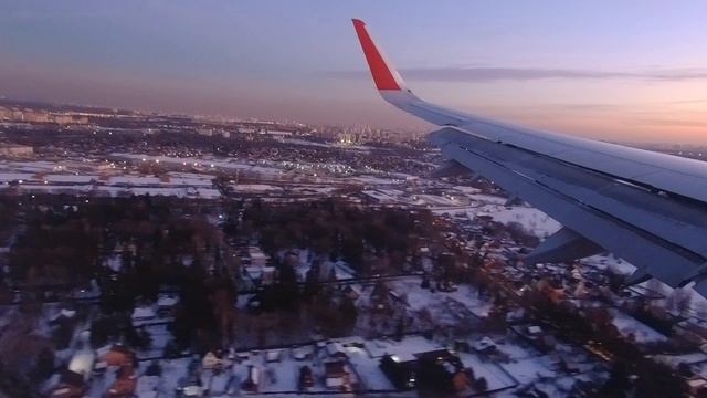 Вечерняя посадка в Шереметьево на борту Airbus A321 а.к. Аэрофлот