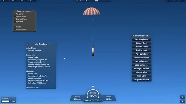 как достичь космоса с открытым парашутом в spaceflight simulator