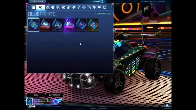 Playing Rocket League and unlocking an uncommon decal