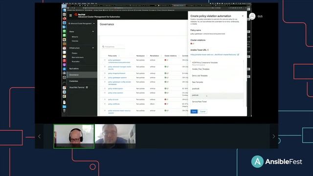 Automated policy based governance using Red Hat Advanced Cluster Management and Ansible Tower