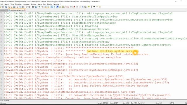 Android Framework - Rescue party explained with Logs