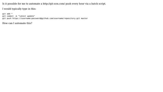 Ubuntu: Hourly GIT Push