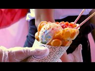 Уличная еда Нью-Йорка — яично-вафельное мороженое